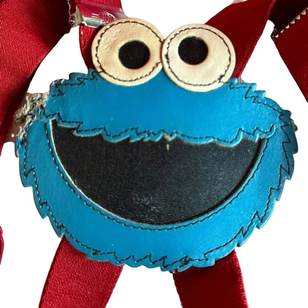 Antique Leather Cookie Monster Suspenders Kids Size